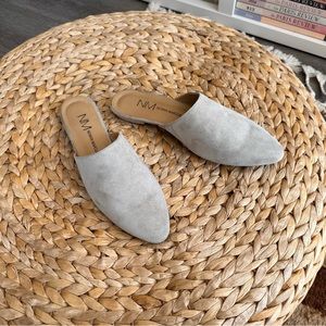 Neiman Marcus Grey Suede Mule